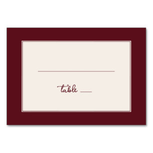 Elegant Maroon Minimalist Table Assignment Number