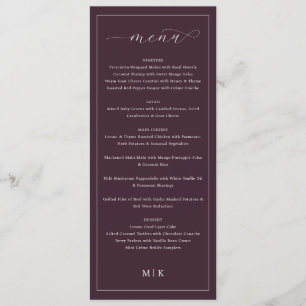 Elegant Maroon Minimalist Wedding Menu