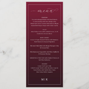 Elegant Maroon Serif Wedding Menu