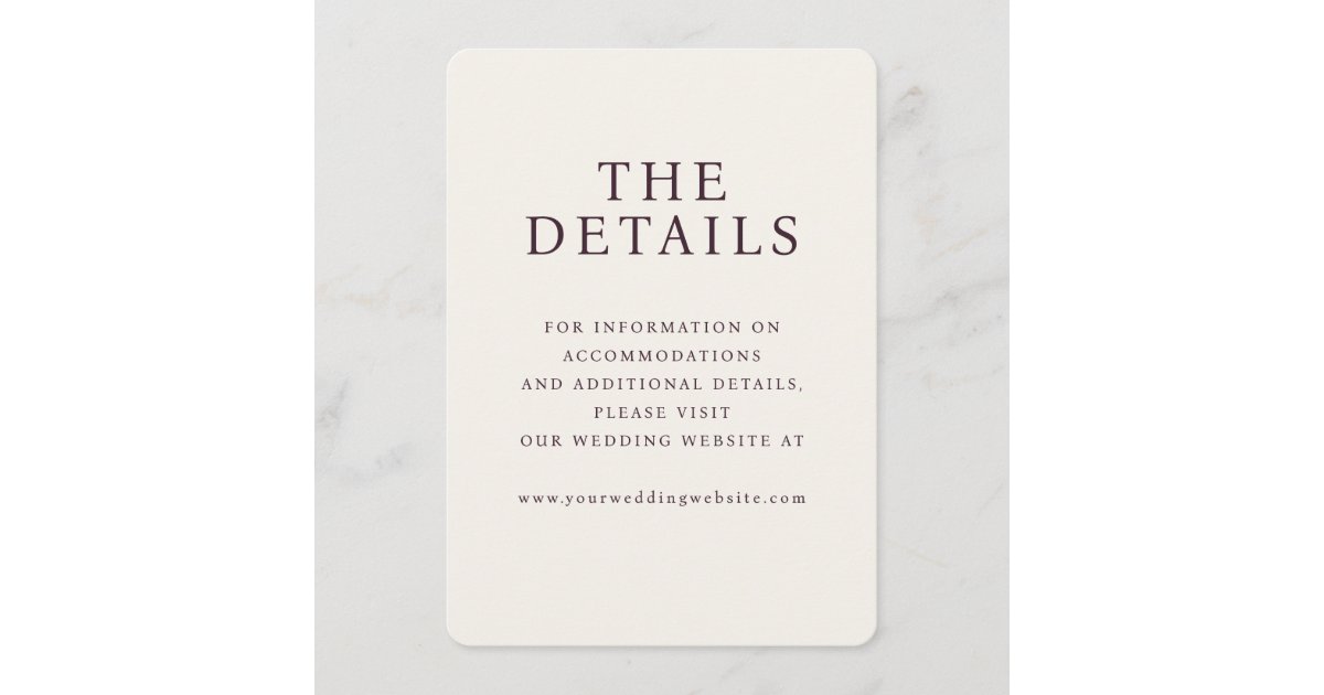 Elegant Maroon Text Layout Enclosure Card | Zazzle