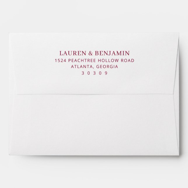 Elegant Maroon Typographic Envelope (Back (Top Flap))