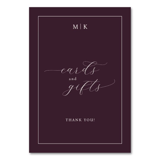 Elegant Maroon Typographic Thank You Card (Front)