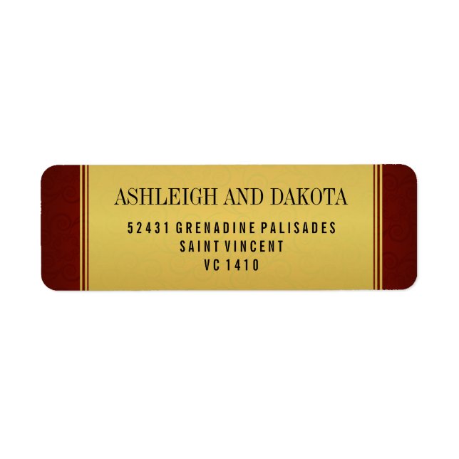 Elegant Maroon Wedding Collection & Gold Overlay Label (Front)