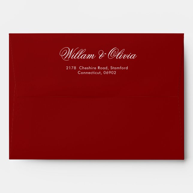 Elegant Maroon Wedding Envelope (Back (Top Flap))