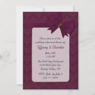 Elegant Maroon Wedding Rehearsal Dinner Invitation