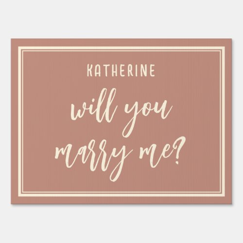Elegant Marriage Proposal Will You Marry Me Sign
