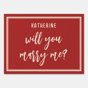 Elegant Marriage Proposal Will You Marry Me Sign