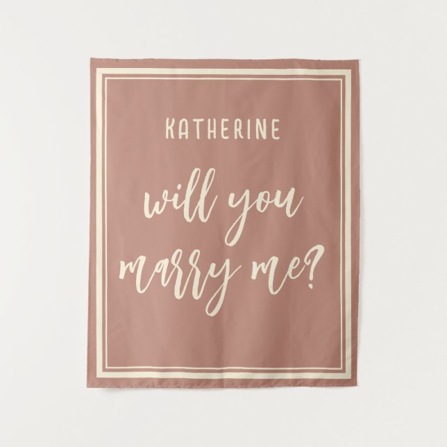 Elegant Marriage Proposal Will You Marry Me Tapestry (Front)