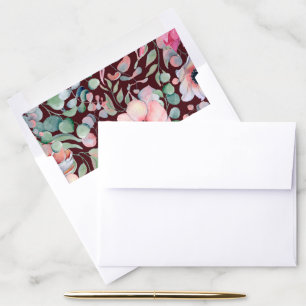Elegant Marsala Blush Anemone Flowers Wedding Envelope Liner