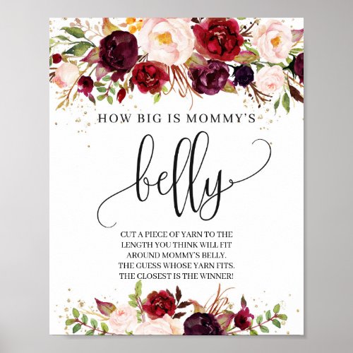 Elegant marsala how big is mommys belly sign game