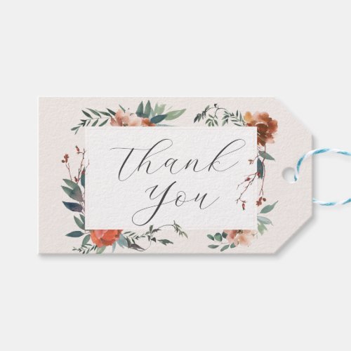 Elegant Marsala Peach Botanical Garden Gift Tags