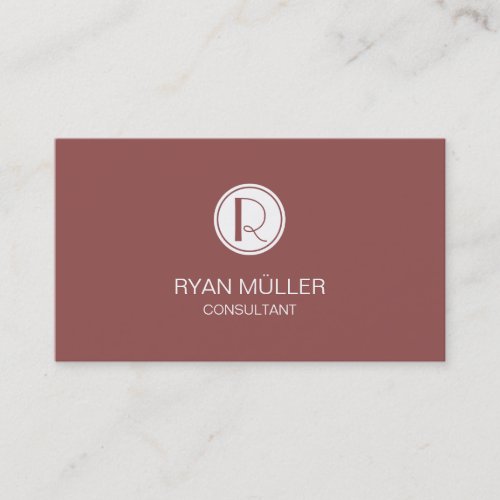 Elegant Marsala Professional Chic and Monogram Business Card