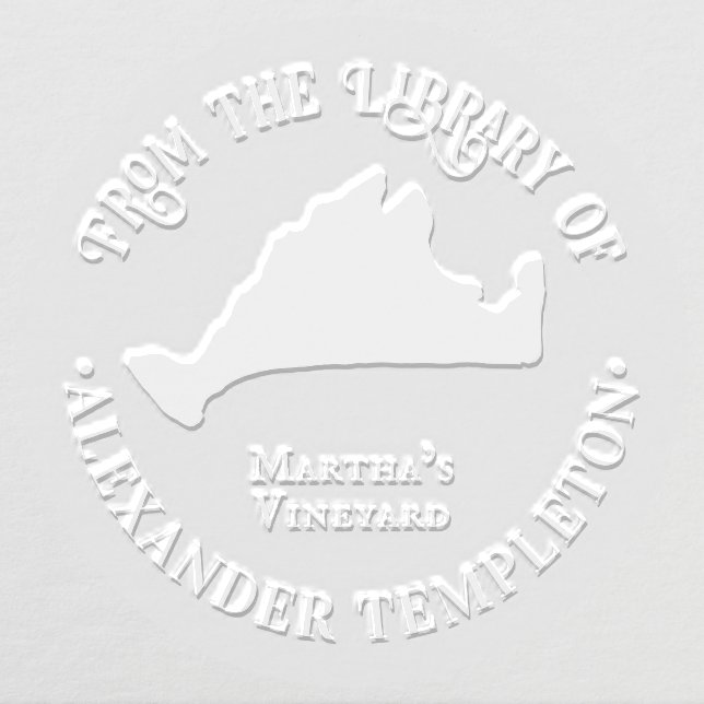 Elegant Martha’s Vineyard Map OL Library Book Name Embosser (Design)