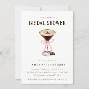 Elegant Martini Cocktail Bridal Shower Invitation