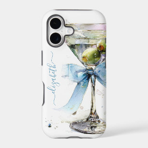 Elegant Martini Monogrammed iPhone 17 Case
