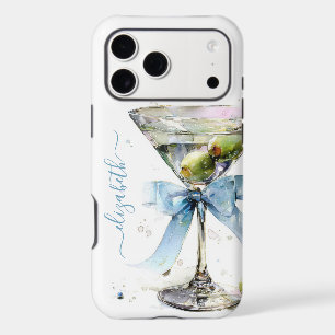 Elegant Martini Monogrammed iPhone 17 Pro Max Case