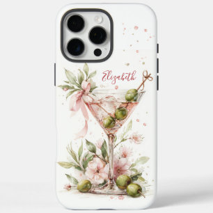 Elegant Martini Monogrammed iPhone 16 Pro Max Case