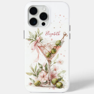 Elegant Martini Monogrammed iPhone 15 Pro Max Case