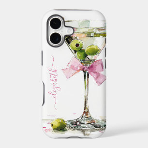 Elegant Martini Monogrammed iPhone 17 Case
