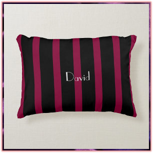 Elegant Masculine Black Striped Accent Pillow