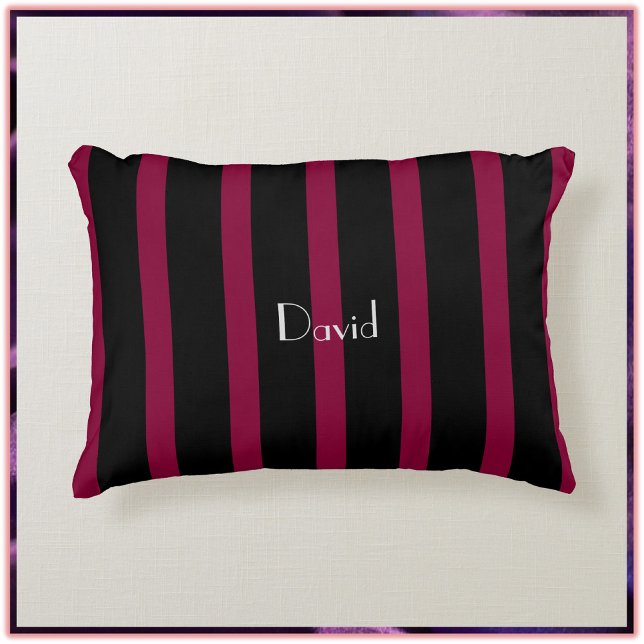 Elegant Masculine Black Striped Accent Pillow (Creator Uploaded)