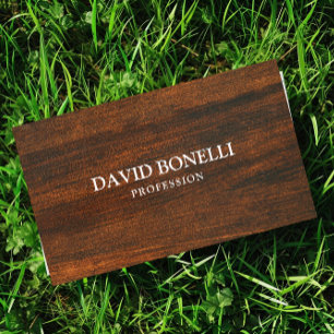 Elegant Masculine dark wood Professional Business Card