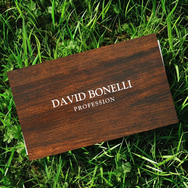 Elegant  Masculine dark wood Professional Business Card (Creator Uploaded)