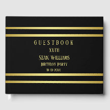 Elegant Masculine Gold & Black Birthday