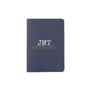 elegant masculine monogram passport holder