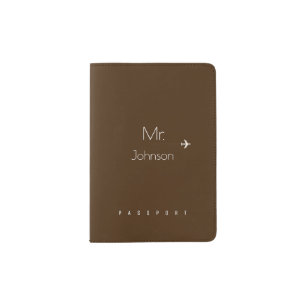 elegant masculine Mr. brown travel Passport Holder