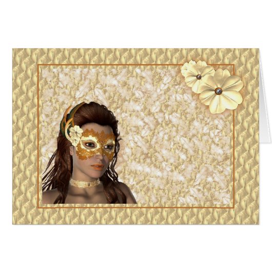 Elegant Masked Lady Cards (Front Horizontal)