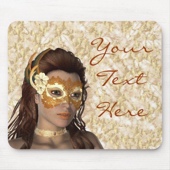Elegant Masked Lady Mouse Pad (Front)