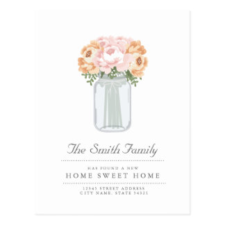 Elegant Mason Jar Moving Announcement Postcard