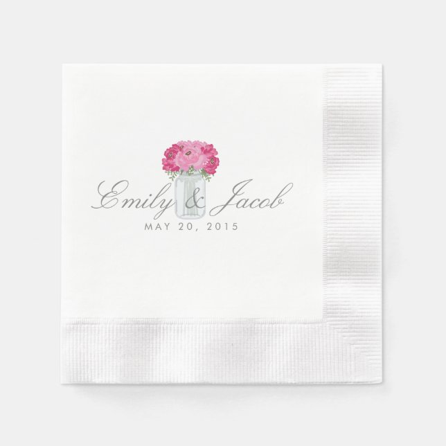 Elegant Mason Jar Paper Napkins (Front)