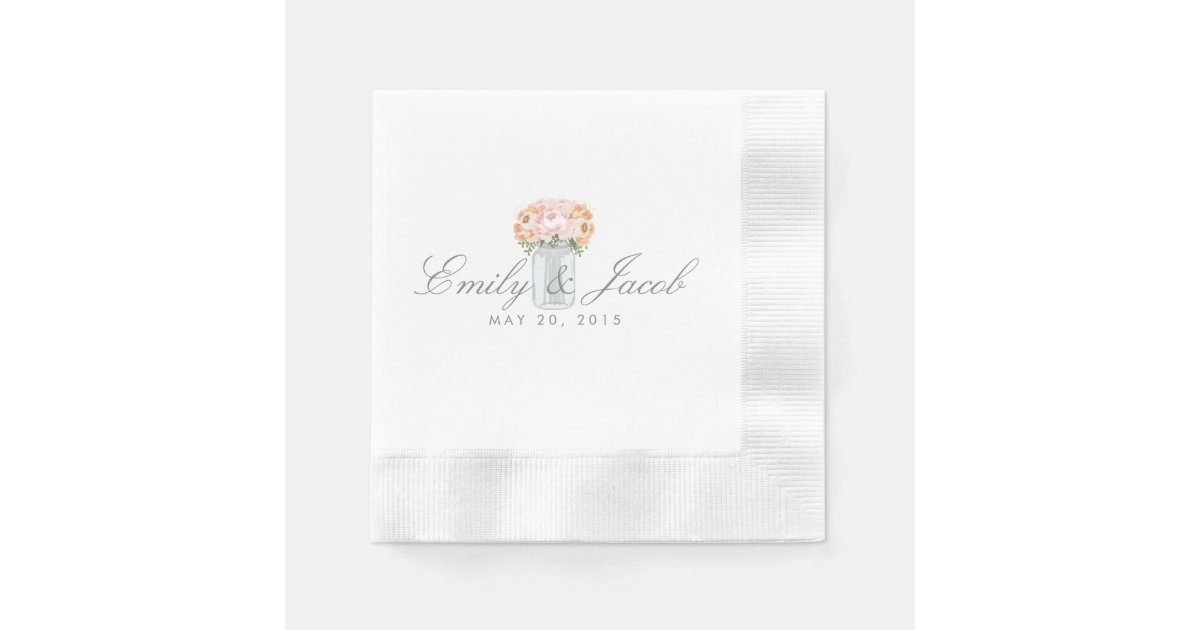 Elegant Mason Jar Paper Napkins Zazzle