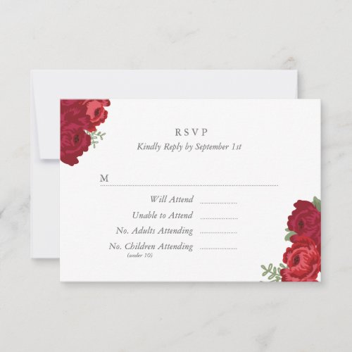 Elegant Mason Jar RSVP Card - Red
