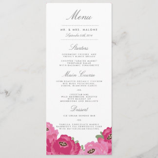 Elegant Mason Jar Wedding Menu