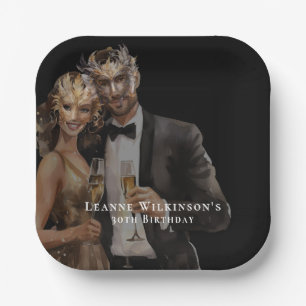 Elegant Masquerade 30th Birthday Party Paper Plates