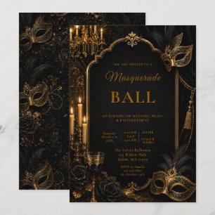 Elegant Masquerade Ball Party Invitation