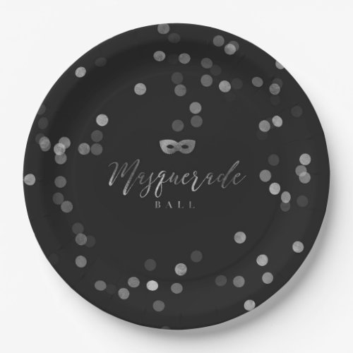 Elegant Masquerade Ball Party Paper Plate 9