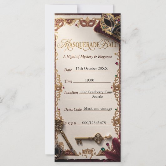 Elegant Masquerade Ball Template (Front)