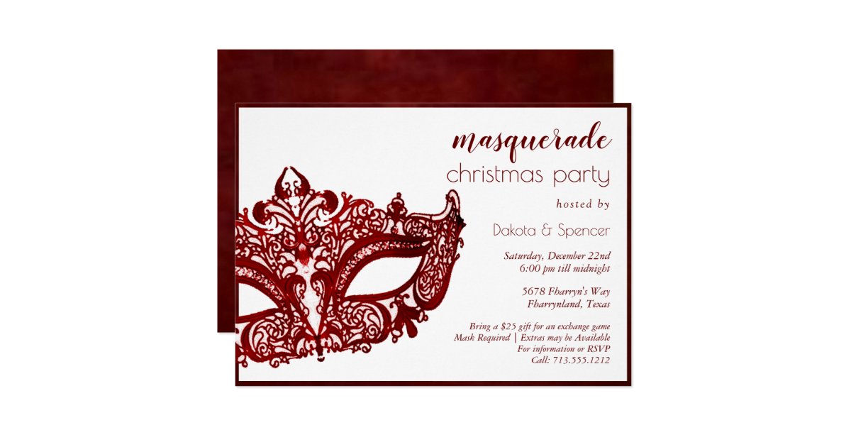 Elegant Masquerade Burgundy Red Christmas Party