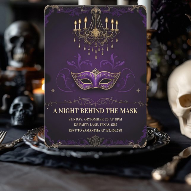 Elegant Masquerade Halloween Party  Holiday Card (Creator Uploaded)