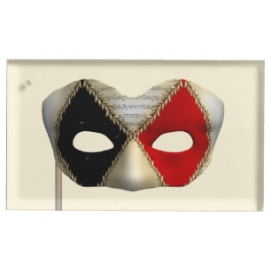 Elegant Masquerade Mask Carnival Party Art Table Card Holder