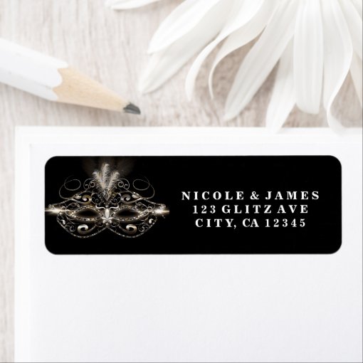 Elegant Masquerade Mask Mardi Gras Address Label Zazzle