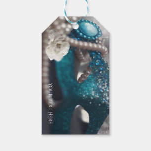 Elegant Masquerade Mask & Pearls Party Favor Gift Tags