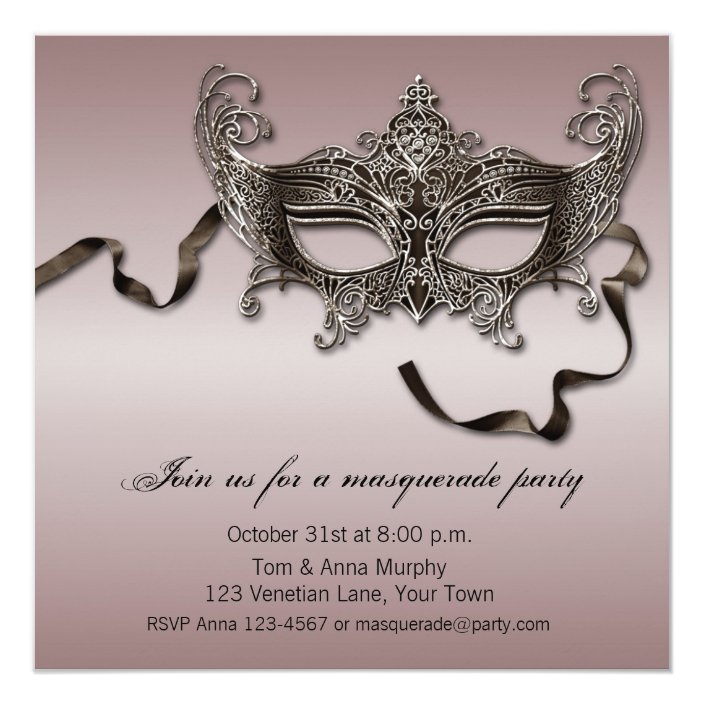 Elegant Masquerade Party Invitation