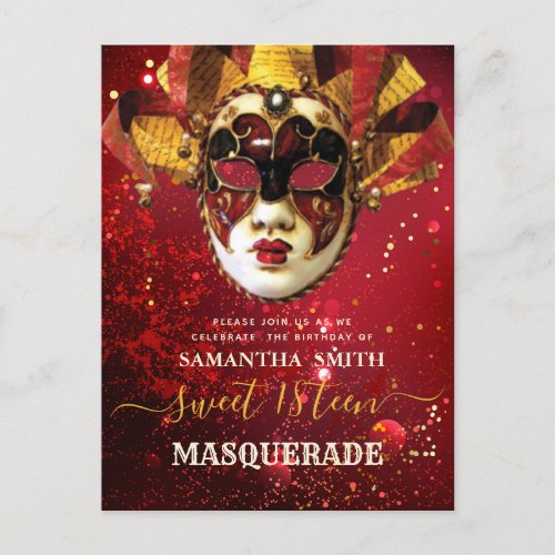Elegant Masquerade  Postcard