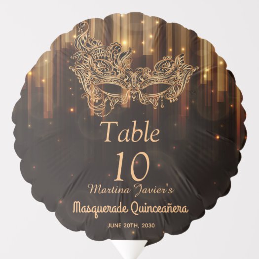 Elegant Masquerade Quinceañera 15th Birthday Balloon