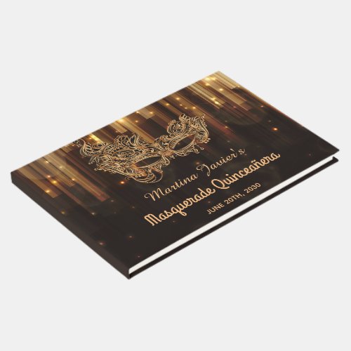 Elegant Masquerade Quinceaera 15th Birthday Guest Book